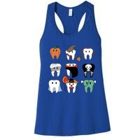 Funny Trick Or Teeth Funny Dental Halloween Treat Dentist Gift Women's Racerback Tank