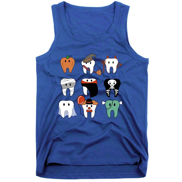 Funny Trick Or Teeth Funny Dental Halloween Treat Dentist Gift Tank Top