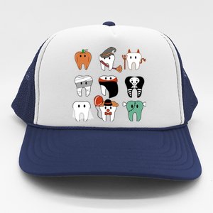 Funny Trick Or Teeth Funny Dental Halloween Treat Dentist Gift Trucker Hat