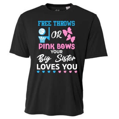 free throws or pink bows Big Sister loves you gender reveal Cooling Performance Crew T-Shirt