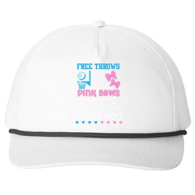 free throws or pink bows Big Sister loves you gender reveal Snapback Five-Panel Rope Hat