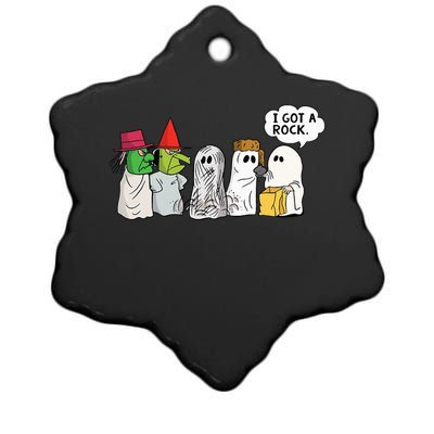 Funny Trick Or Treat Halloween Ghost Costume I Got A Rock Ceramic Star Ornament