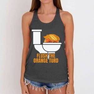 Flush The Orange Turd Women's Knotted Racerback Tank