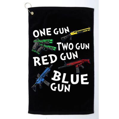 Funny Tee One Gun Two Gun Red Gun Blue Gun Custome Golf Towel