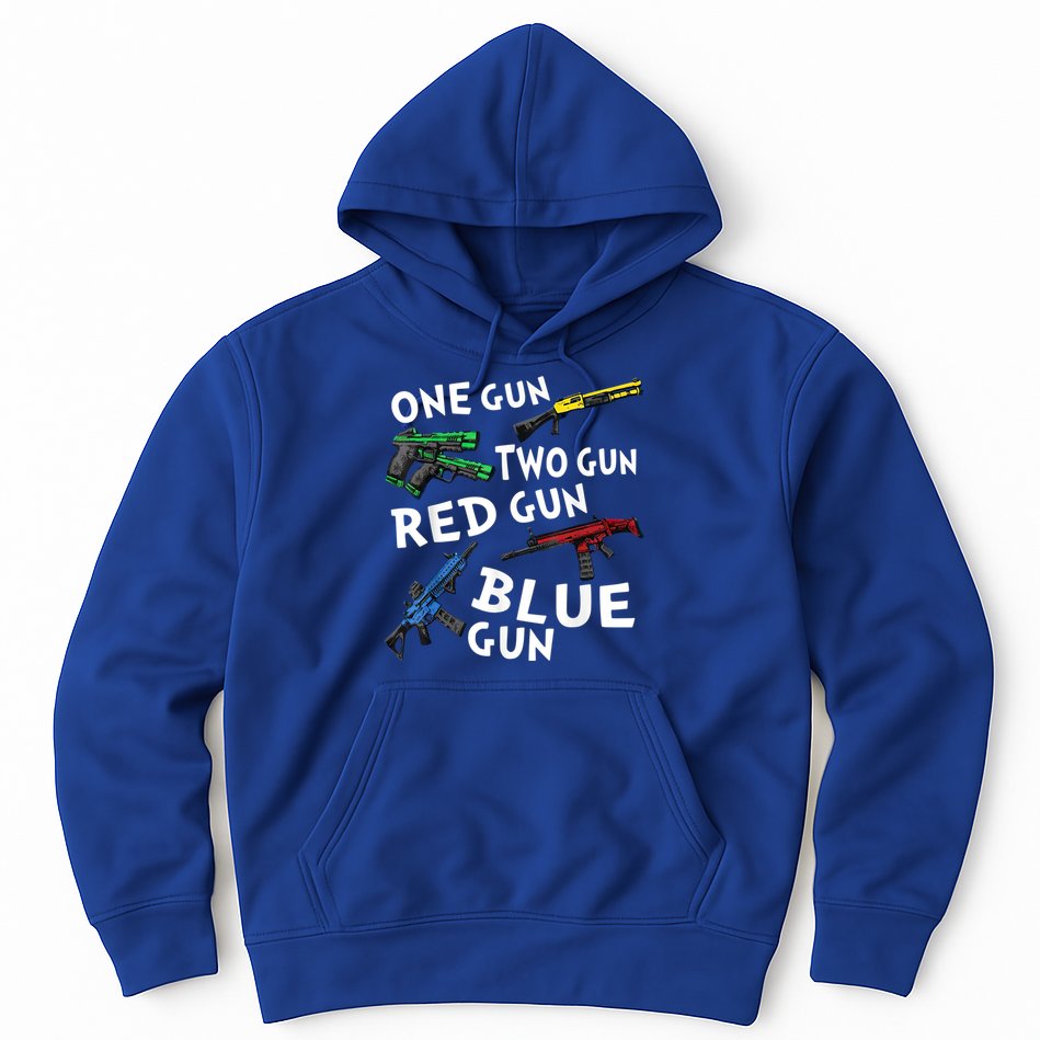 Funny Tee One Gun Two Gun Red Gun Blue Gun Custome Hoodie