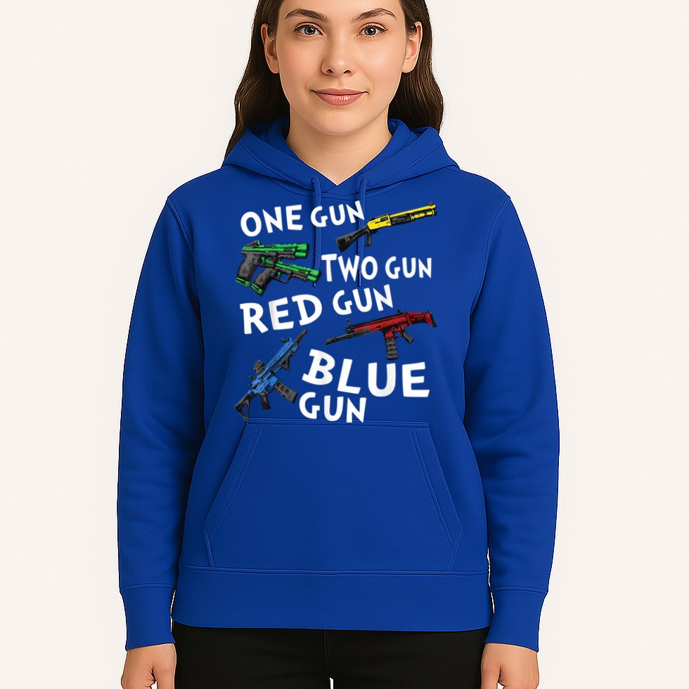 Funny Tee One Gun Two Gun Red Gun Blue Gun Custome Hoodie