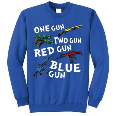 Funny Tee One Gun Two Gun Red Gun Blue Gun Custome Sweatshirt