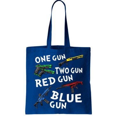 Funny Tee One Gun Two Gun Red Gun Blue Gun Custome Bag