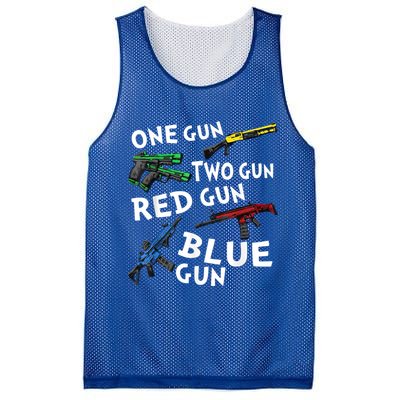 Funny Tee One Gun Two Gun Red Gun Blue Gun Custome Mesh Reversible Basketball Jersey Tank