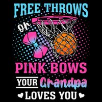 Free Throws Or Pink Bows Your Grandpa Loves You Gender Cooling Performance Crew T-Shirt