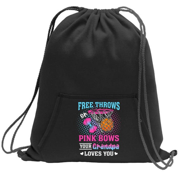 Free Throws Or Pink Bows Your Grandpa Loves You Gender Sweatshirt Cinch Pack Bag