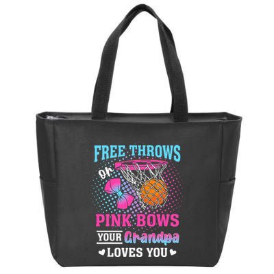 Free Throws Or Pink Bows Your Grandpa Loves You Gender Zip Tote Bag