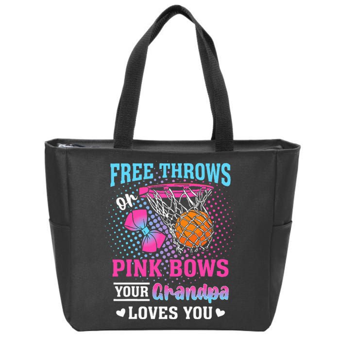 Free Throws Or Pink Bows Your Grandpa Loves You Gender Zip Tote Bag