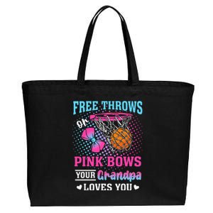 Free Throws Or Pink Bows Your Grandpa Loves You Gender Cotton Canvas Jumbo Tote