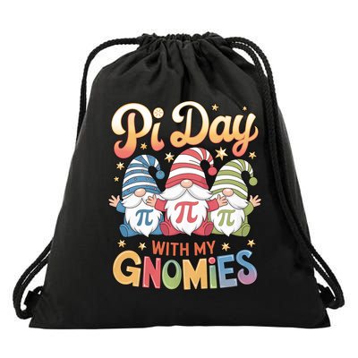 Funny Teaching On Pi Day Gnome Teacher Gnomie Lover Drawstring Bag