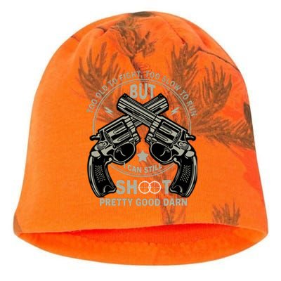 Funny Too Old To Fight Too Slow To Run But I Can Still Shoot Kati - Camo Knit Beanie