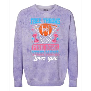 Free Throws Or Pink Bows Your Mama Loves You Gender Reveal Gift Colorblast Crewneck Sweatshirt