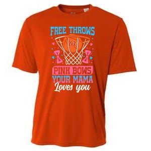 Free Throws Or Pink Bows Your Mama Loves You Gender Reveal Gift Cooling Performance Crew T-Shirt