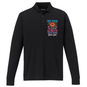 Free Throws Or Pink Bows Your Mama Loves You Gender Reveal Gift Performance Long Sleeve Polo