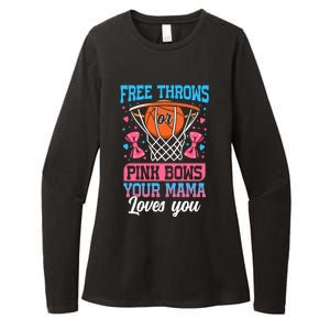 Free Throws Or Pink Bows Your Mama Loves You Gender Reveal Gift Womens CVC Long Sleeve Shirt