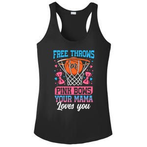 Free Throws Or Pink Bows Your Mama Loves You Gender Reveal Gift Ladies PosiCharge Competitor Racerback Tank