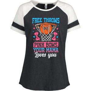 Free Throws Or Pink Bows Your Mama Loves You Gender Reveal Gift Enza Ladies Jersey Colorblock Tee