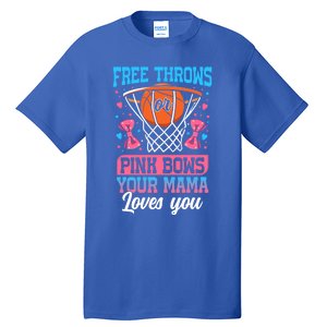 Free Throws Or Pink Bows Your Mama Loves You Gender Reveal Gift Tall T-Shirt