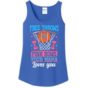 Free Throws Or Pink Bows Your Mama Loves You Gender Reveal Gift Ladies Essential Tank