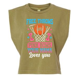 Free Throws Or Pink Bows Your Mama Loves You Gender Reveal Gift Garment-Dyed Women's Muscle Tee