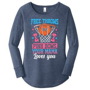 Free Throws Or Pink Bows Your Mama Loves You Gender Reveal Gift Women's Perfect Tri Tunic Long Sleeve Shirt