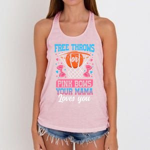 Free Throws Or Pink Bows Your Mama Loves You Gender Reveal Gift Women's Knotted Racerback Tank