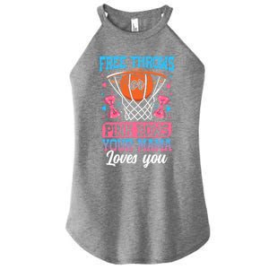 Free Throws Or Pink Bows Your Mama Loves You Gender Reveal Gift Women's Perfect Tri Rocker Tank