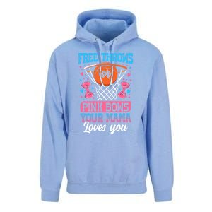 Free Throws Or Pink Bows Your Mama Loves You Gender Reveal Gift Unisex Surf Hoodie