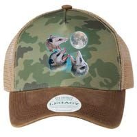 Funny Three Opossom Moon Legacy Tie Dye Trucker Hat