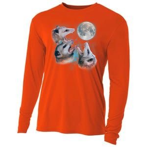 Funny Three Opossom Moon Cooling Performance Long Sleeve Crew