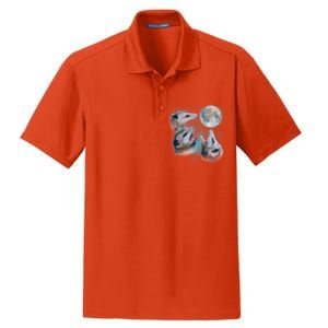 Funny Three Opossom Moon Dry Zone Grid Polo