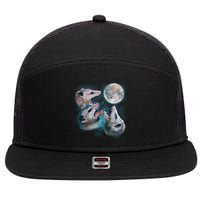 Funny Three Opossom Moon 7 Panel Mesh Trucker Snapback Hat