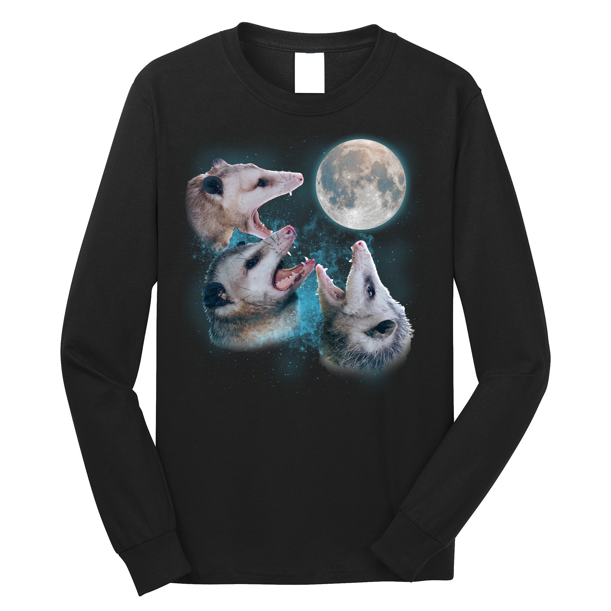 Funny Three Opossom Moon Long Sleeve Shirt