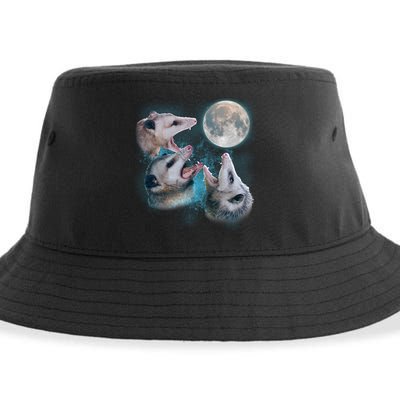 Funny Three Opossom Moon Sustainable Bucket Hat