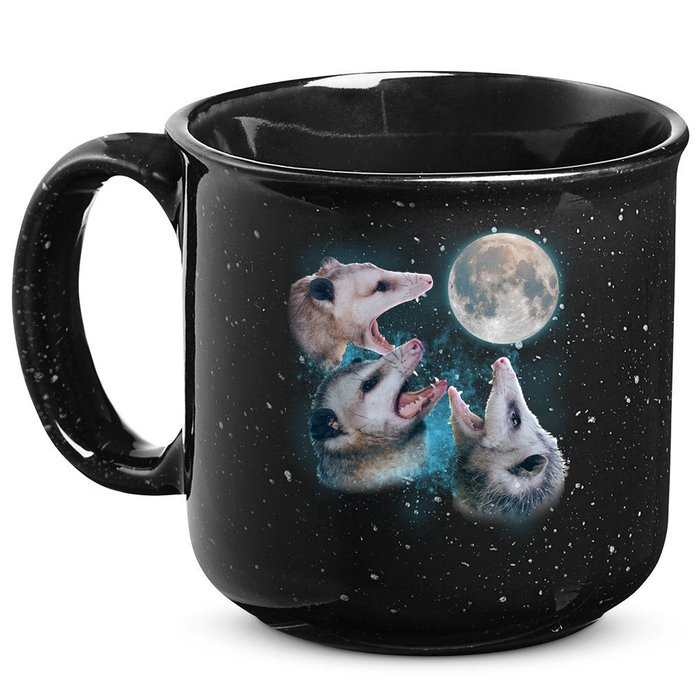 Funny Three Opossom Moon 15oz Campfire Ceramic Mug