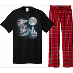 Funny Three Opossom Moon Pajama Set