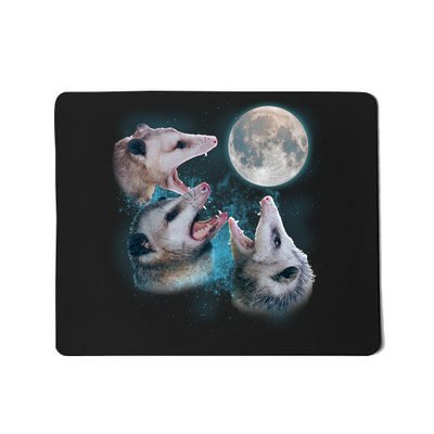 Funny Three Opossom Moon Mousepad