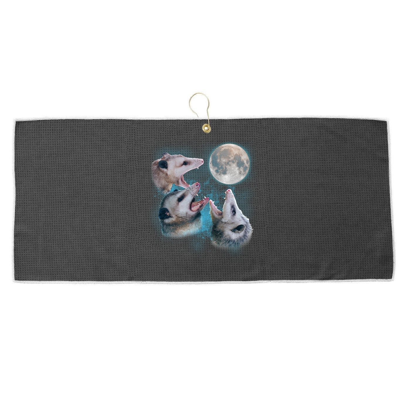 Funny Three Opossom Moon Large Microfiber Waffle Golf Towel