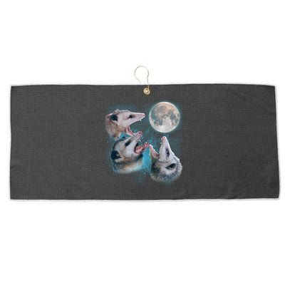 Funny Three Opossom Moon Large Microfiber Waffle Golf Towel