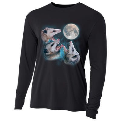 Funny Three Opossom Moon Cooling Performance Long Sleeve Crew