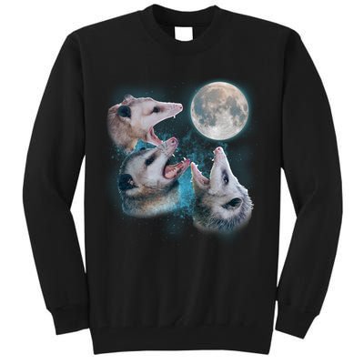 Funny Three Opossom Moon Tall Sweatshirt