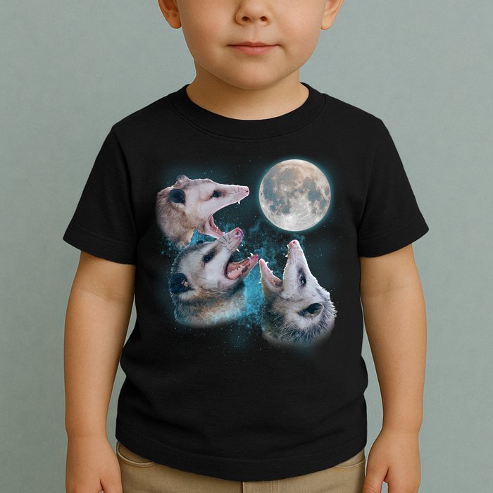 Funny Three Opossom Moon Toddler T-Shirt