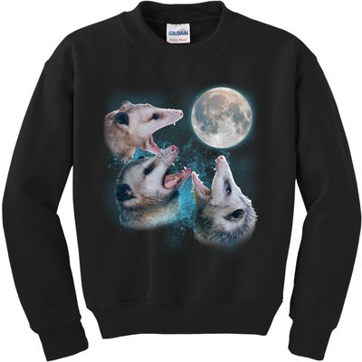 Funny Three Opossom Moon Kids Sweatshirt