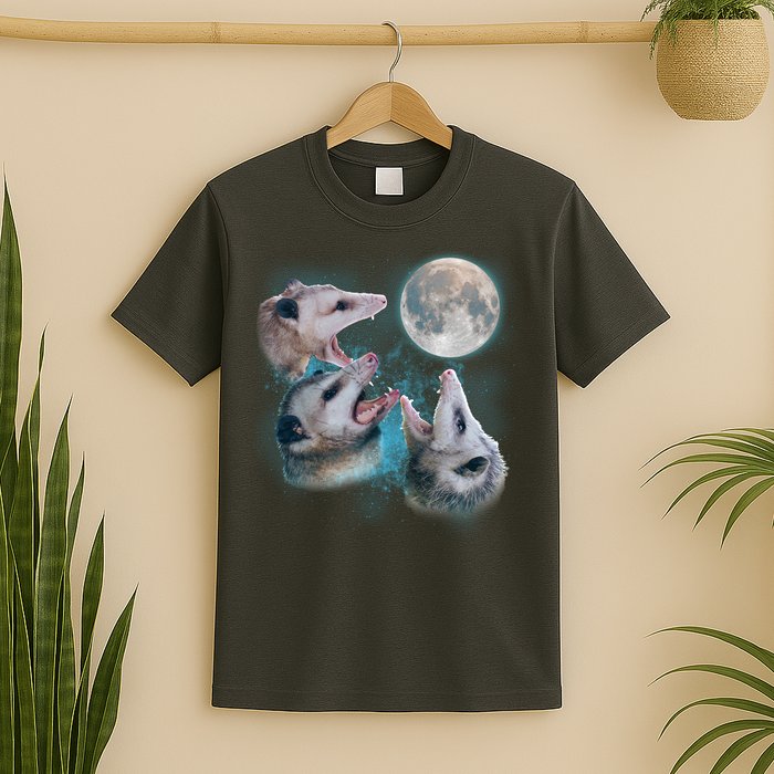 Funny Three Opossom Moon T-Shirt