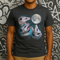 Funny Three Opossom Moon T-Shirt